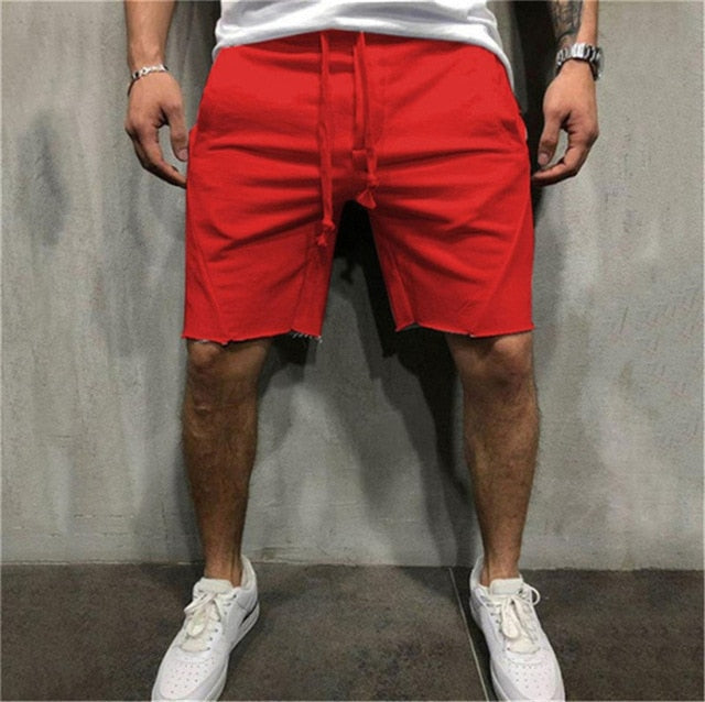 Mens Knee-length Cotton Shorts with Elastic Drawstring Waist Men's Sweatshort with Side Pockets Summer Shorts Short Pants